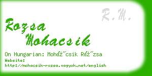 rozsa mohacsik business card